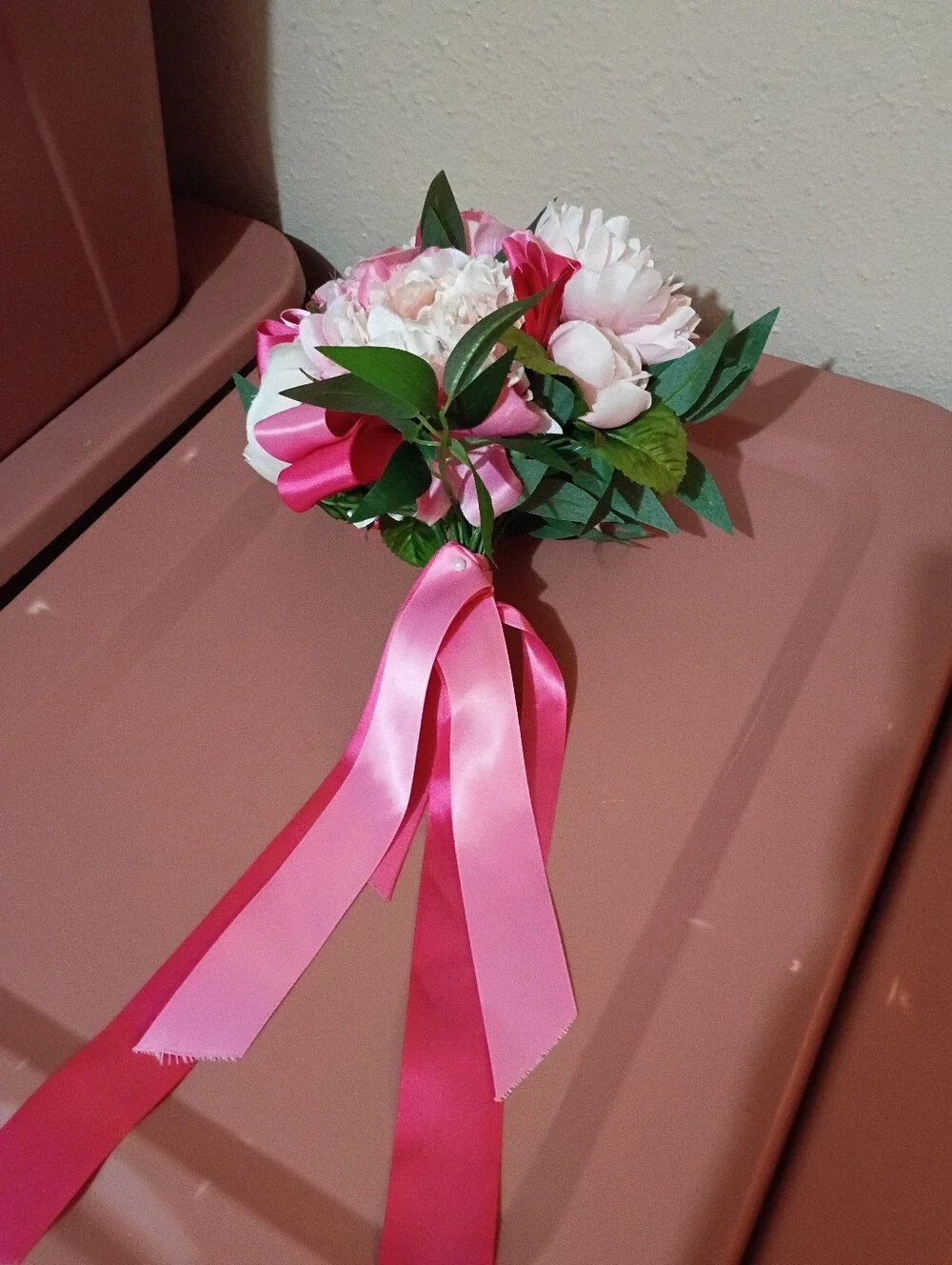 Pink Peony Bouquet with Ribbon 🎀